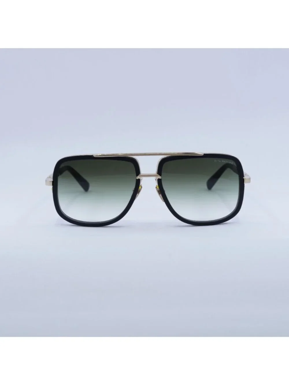 Dita MACH-ONE-DRX-2030-F-59 Sunglasses Black Aviator Frame, Green Lenses